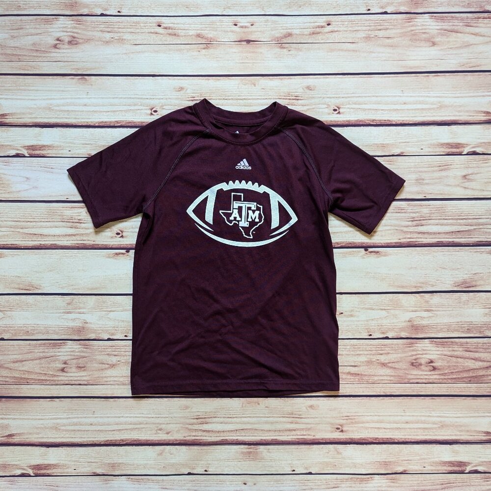 Texas A&M Football Tee Climalite Youth Medium